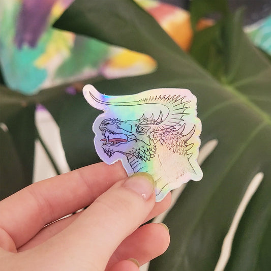 Holographic Yin Dragon Sticker